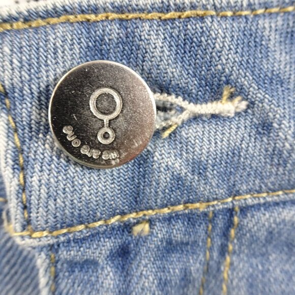 Insane Gene Distressed Panelled Denim Skirt Size L NEW Boho Festival Western - Picture 7 of 11